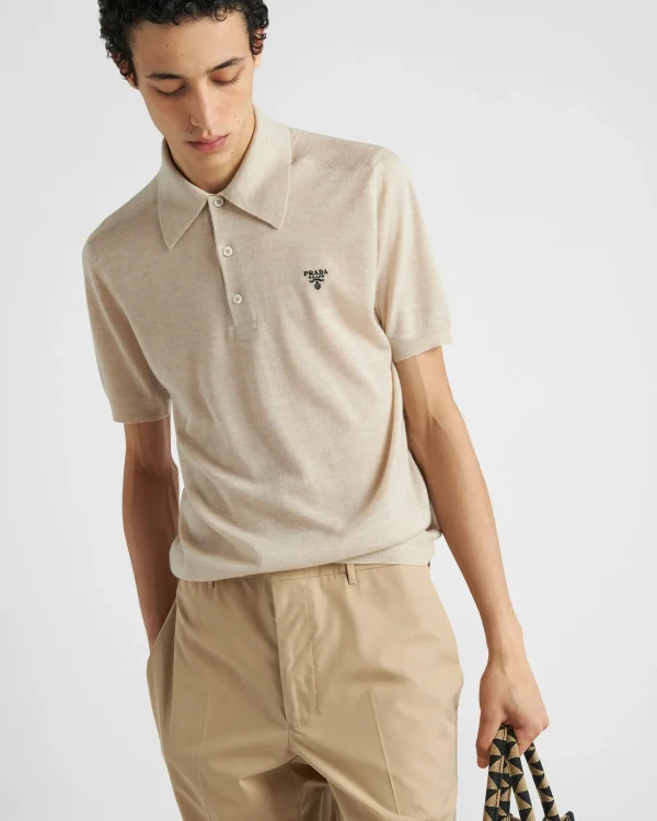 T-shirts And Polo Shirts | Knitwear*Prada Cashmere polo shirt Ivory