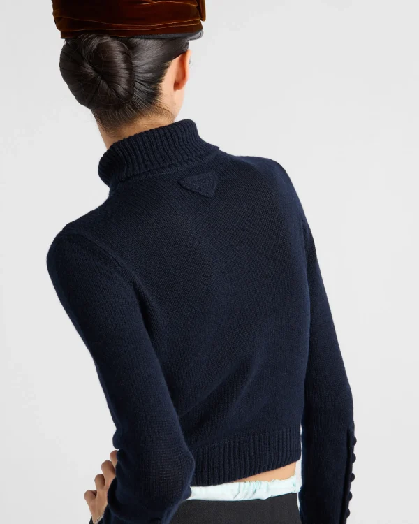 Knitwear*Prada Cashmere turtleneck sweater Navy