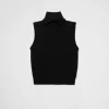 Knitwear*Prada Cashmere turtleneck vest Black