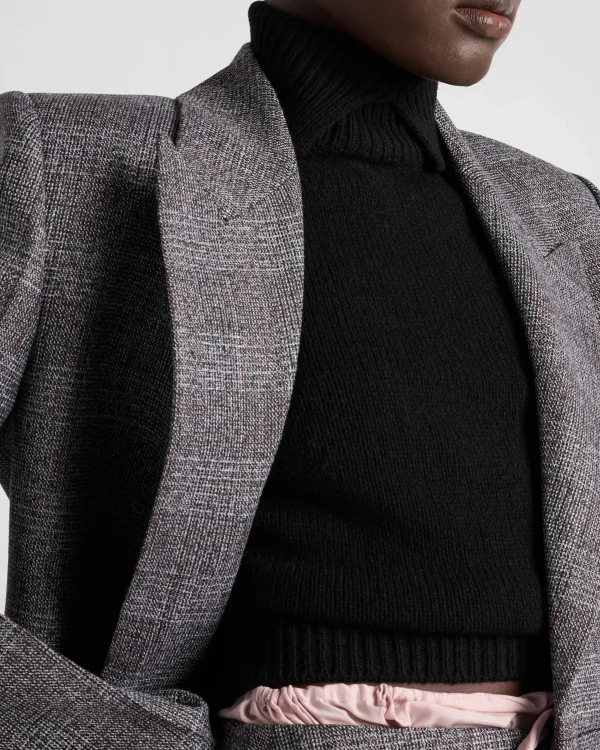 Knitwear*Prada Cashmere turtleneck vest Black