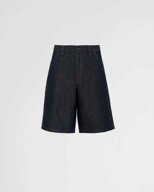 Denim*Prada Chambray Bermudas Navy