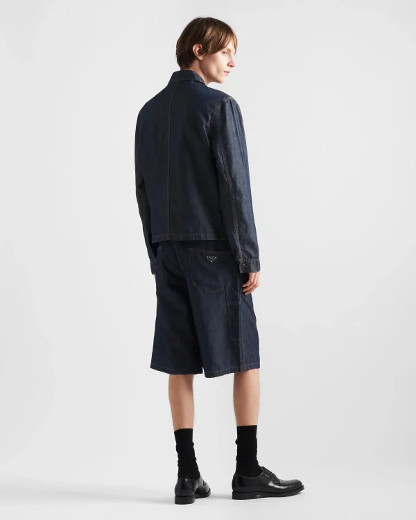 Denim*Prada Chambray Bermudas Navy