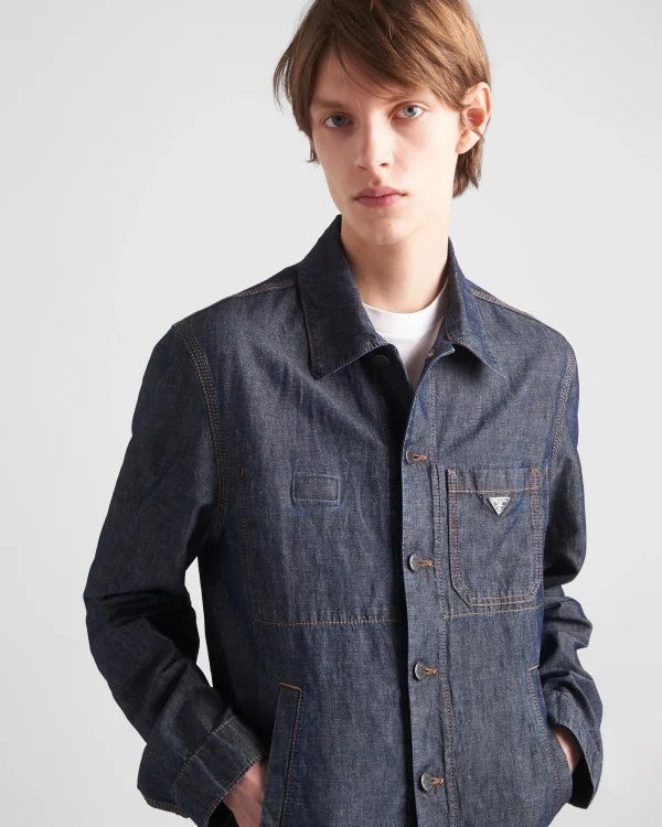 Denim*Prada Chambray blouson jacket Navy