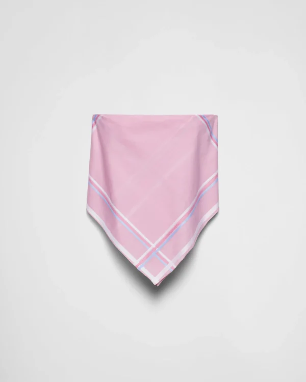 Shirts And Tops*Prada Checked cotton bandana top Pink