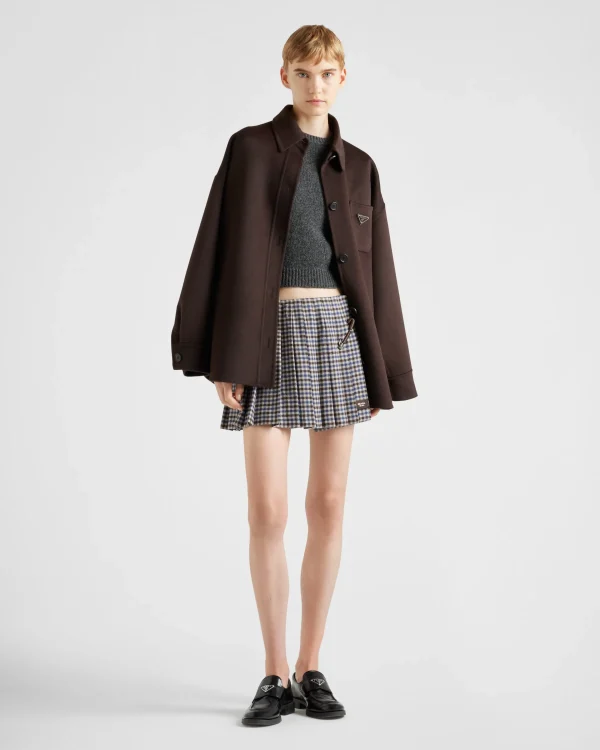 Skirts*Prada Checked wool miniskirt Ebony