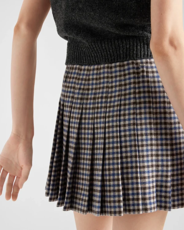 Skirts*Prada Checked wool miniskirt Ebony