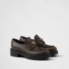 Loafers And Lace-ups*Prada Chocolate leather loafers Darkbrown