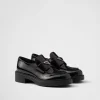 Loafers And Lace-ups*Prada Chocolate patent leather loafers Black