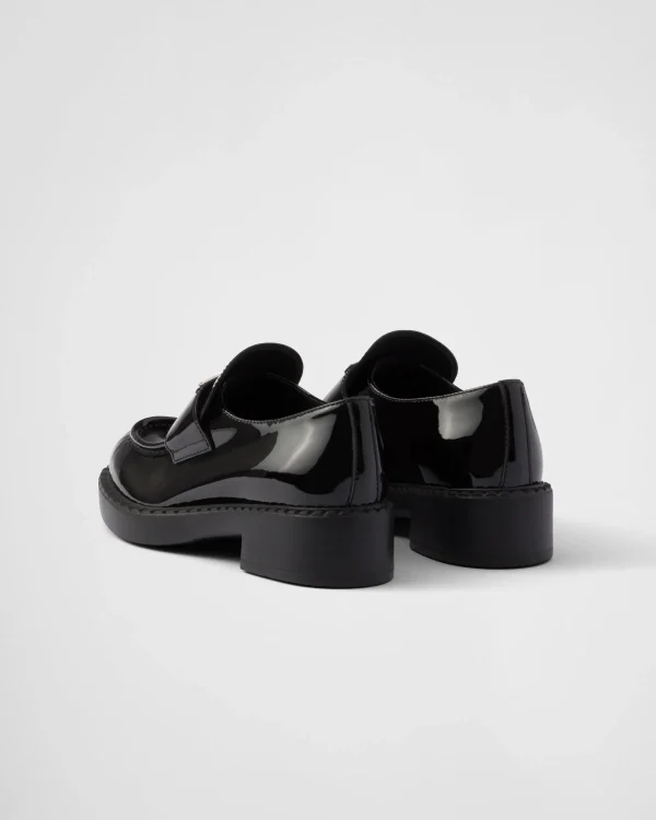 Loafers And Lace-ups*Prada Chocolate patent leather loafers Black