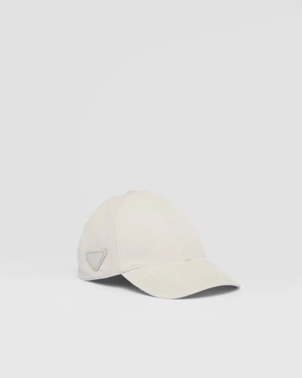 Hats And Gloves*Prada Corduroy baseball cap Chalkwhite