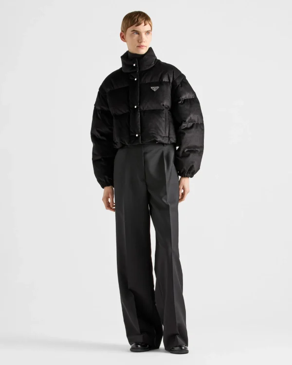 Outerwear*Prada Corduroy down jacket Black