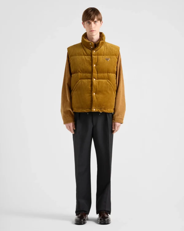 Outerwear*Prada Corduroy down vest Barley