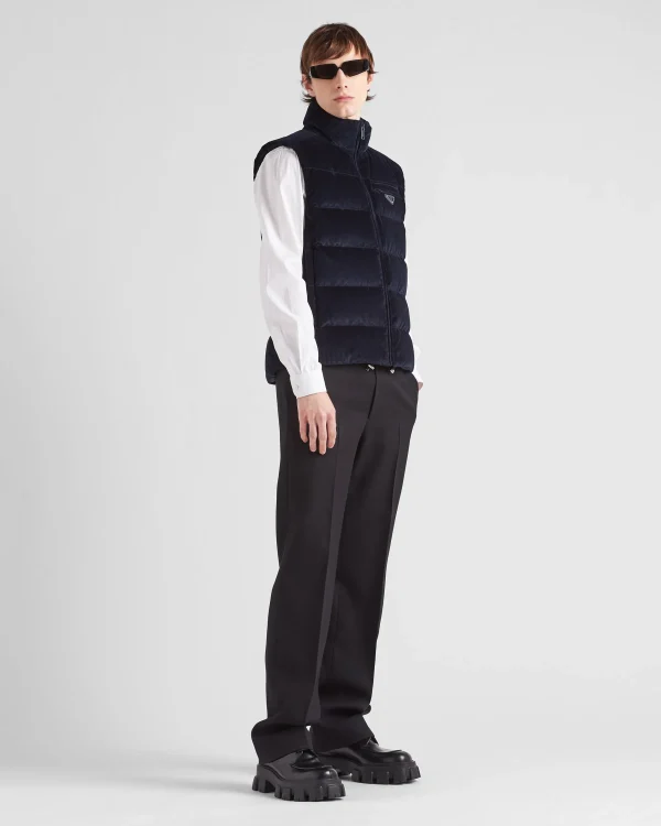 Outerwear*Prada Corduroy down vest Blue