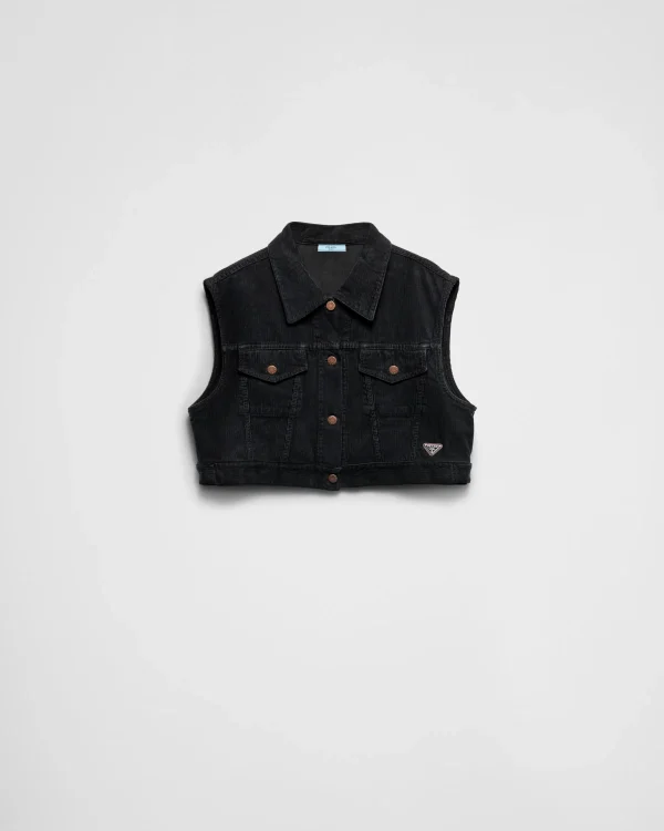 Denim*Prada Corduroy vest Black