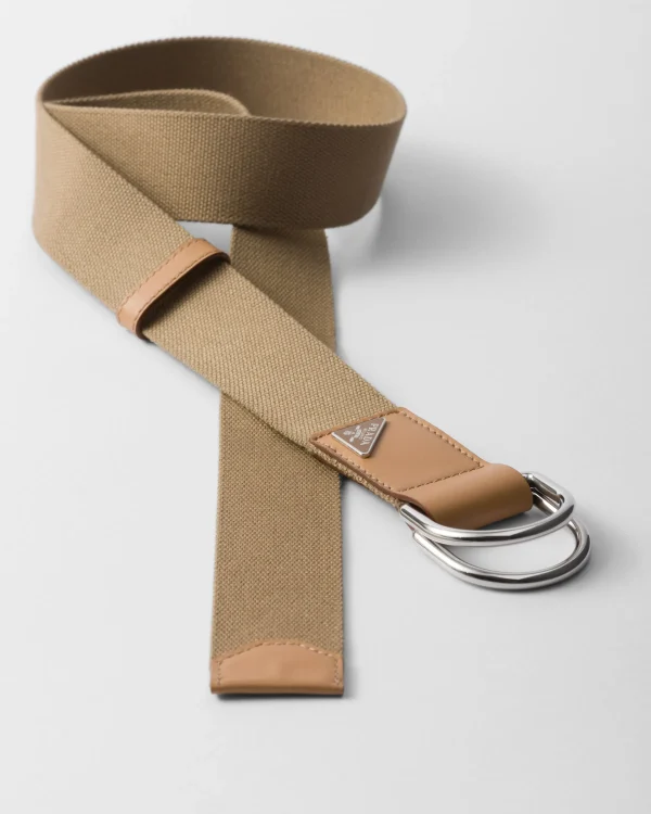 Belts*Prada Cotton belt Desertbeige