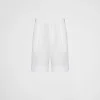 Trousers And Bermudas*Prada Cotton Bermudas White