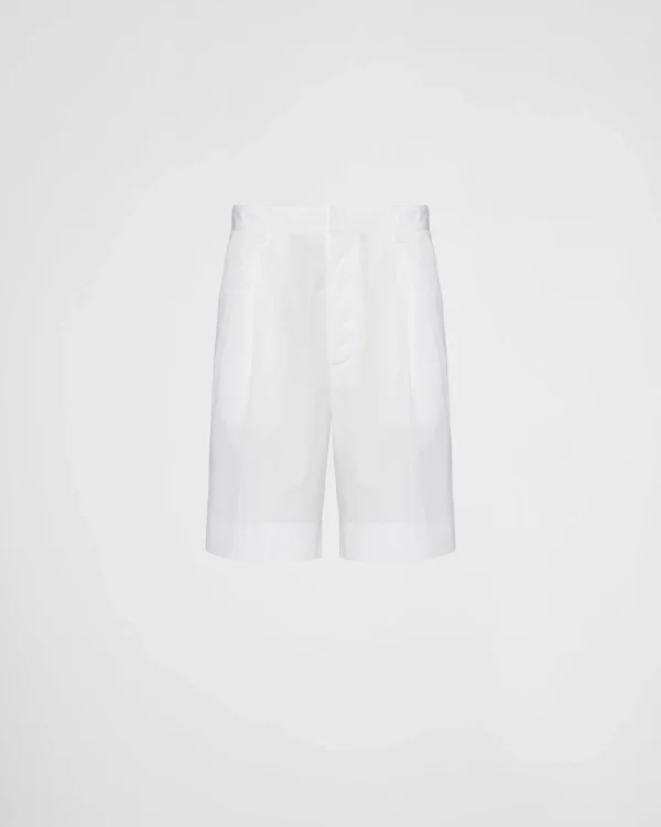 Trousers And Bermudas*Prada Cotton Bermudas White