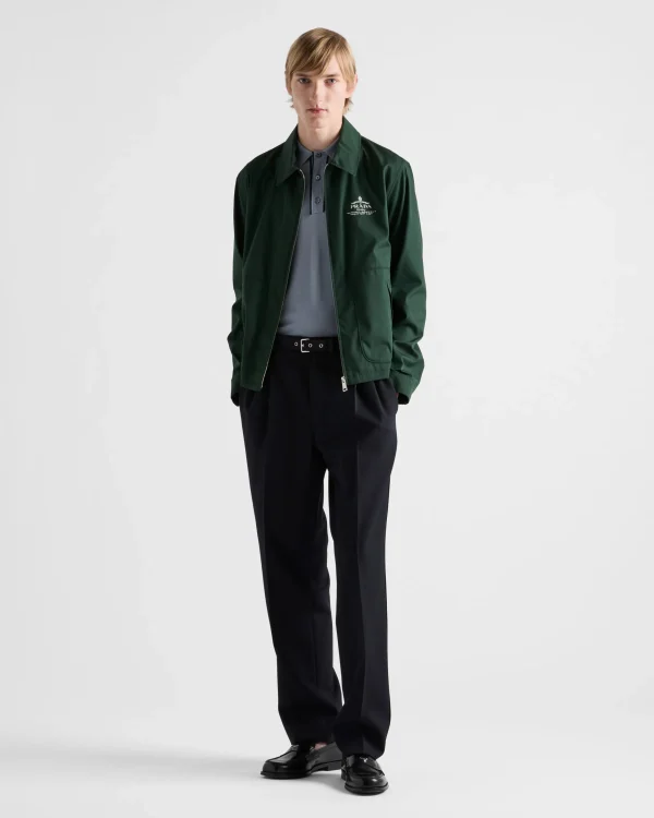 Outerwear*Prada Cotton blend blouson jacket Billiardgreen