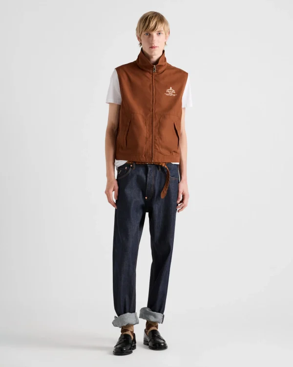 Outerwear*Prada Cotton blend vest Tobacco