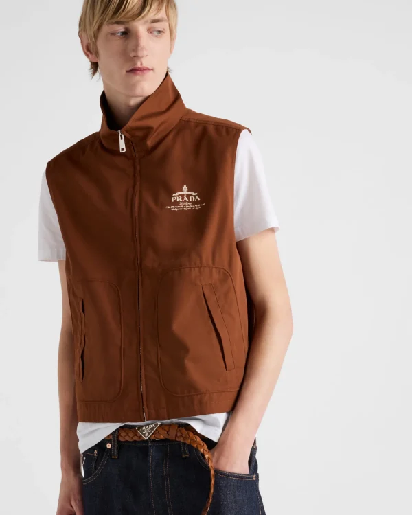 Outerwear*Prada Cotton blend vest Tobacco