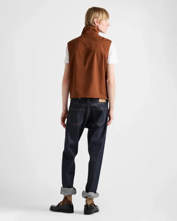 Outerwear*Prada Cotton blend vest Tobacco