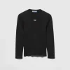 Knitwear*Prada Cotton crew-neck sweater Black