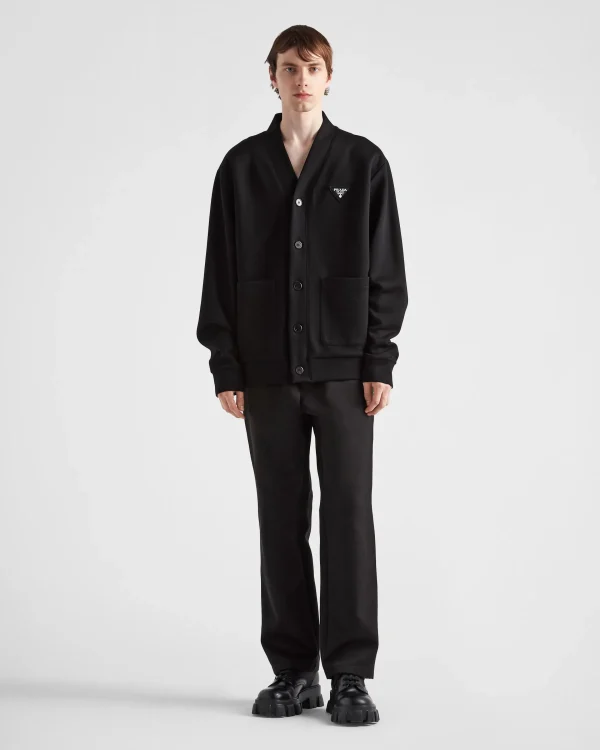 Jogging Suits And Sweatshirts*Prada Cotton fleece cardigan Black