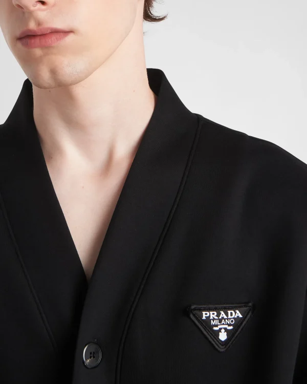 Jogging Suits And Sweatshirts*Prada Cotton fleece cardigan Black