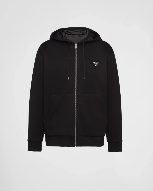 Jogging Suits And Sweatshirts*Prada Cotton fleece hoodie Black