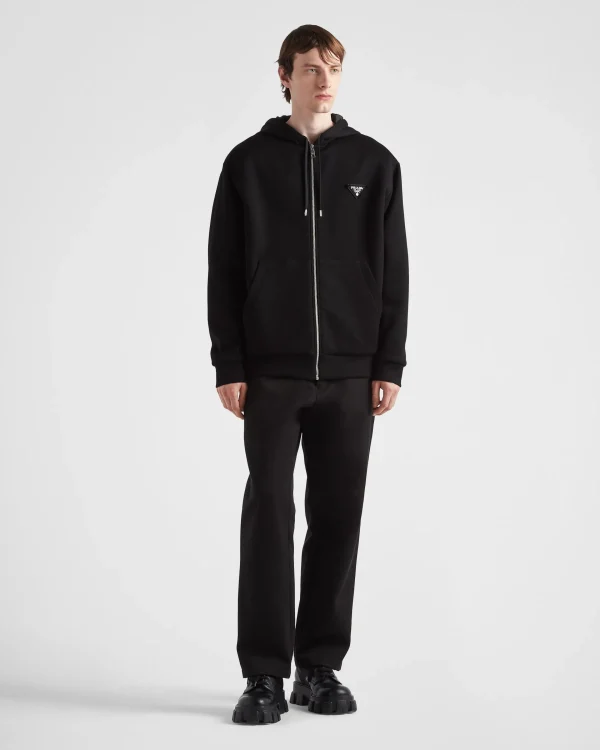 Jogging Suits And Sweatshirts*Prada Cotton fleece hoodie Black