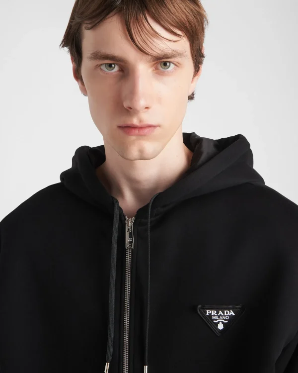 Jogging Suits And Sweatshirts*Prada Cotton fleece hoodie Black