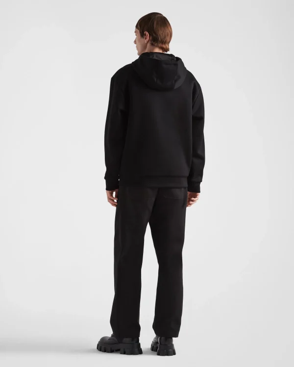 Jogging Suits And Sweatshirts*Prada Cotton fleece hoodie Black