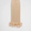 T-shirts And Sweatshirts | Skirts*Prada Cotton fleece skirt with feather trim Albinowhite