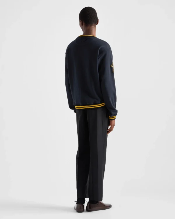 Jogging Suits And Sweatshirts*Prada Cotton fleece sweatshirt Black