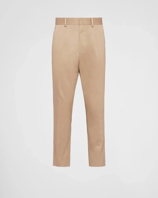 Trousers And Bermudas*Prada Cotton gabardine pants Khaki