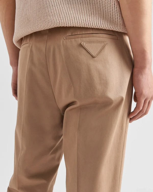 Trousers And Bermudas*Prada Cotton gabardine pants Khaki