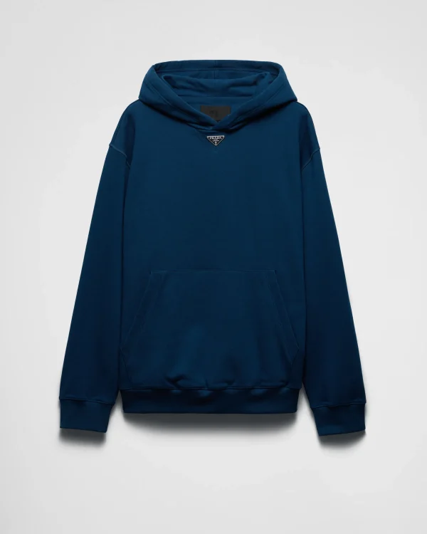 Jogging Suits And Sweatshirts*Prada Cotton hoodie Aviatorblue