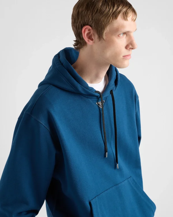 Jogging Suits And Sweatshirts*Prada Cotton hoodie Aviatorblue