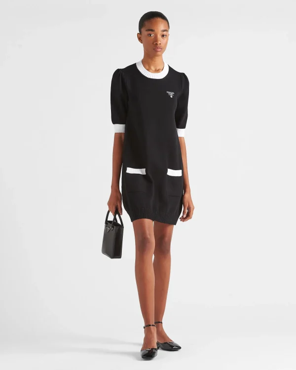 Dresses*Prada Cotton mini-dress Black/white