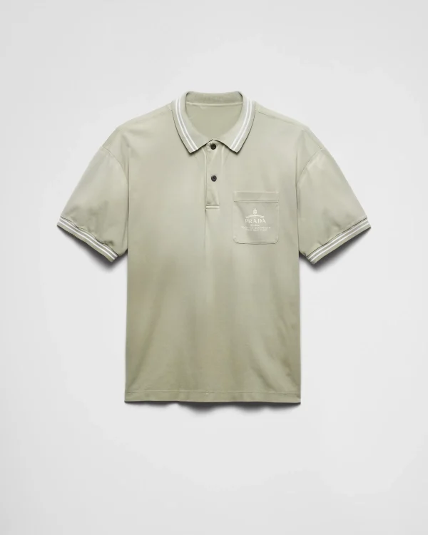 T-shirts And Polo Shirts*Prada Cotton polo shirt Agavegreen