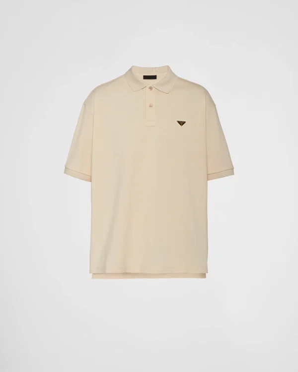 T-shirts And Polo Shirts*Prada Cotton polo shirt Natural