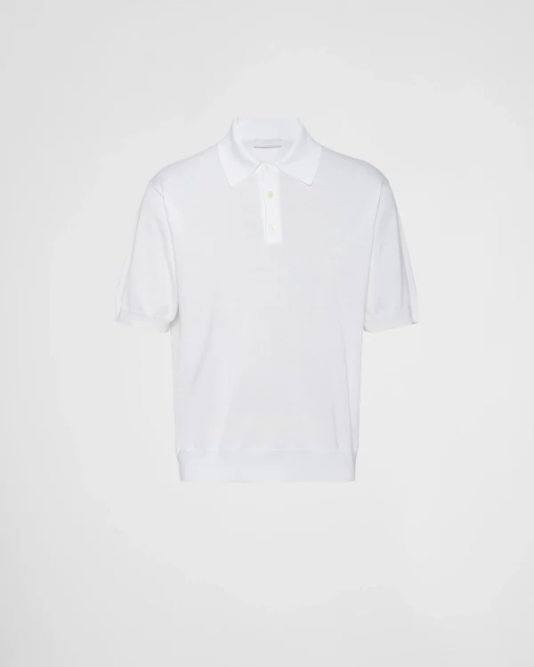 Knitwear*Prada Cotton polo shirt White