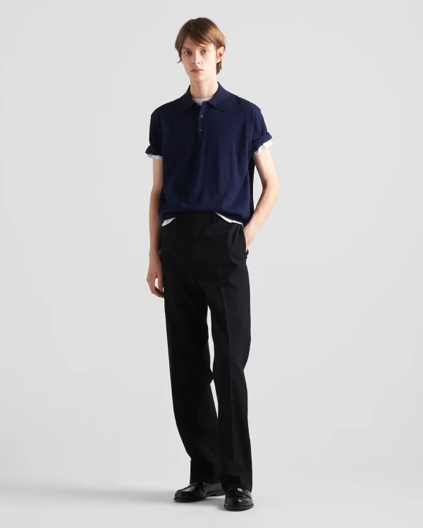 Knitwear*Prada Cotton polo shirt Navy