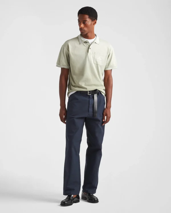 T-shirts And Polo Shirts*Prada Cotton polo shirt Agavegreen