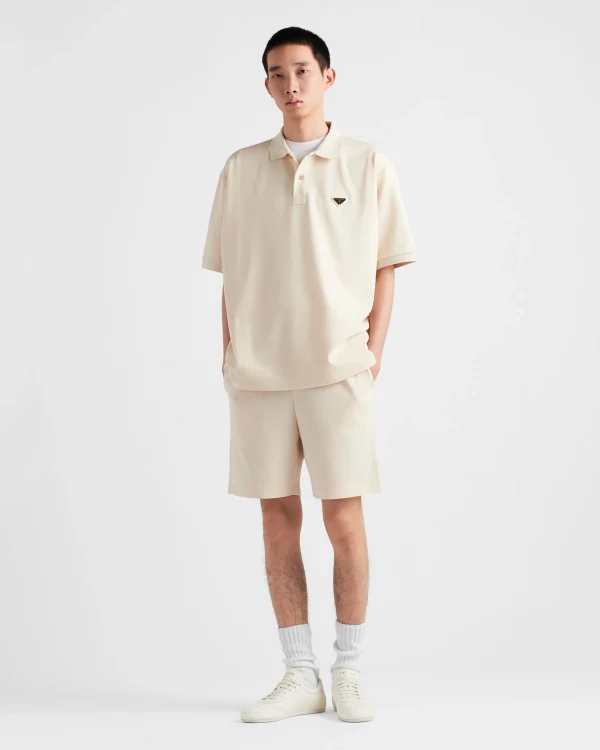 T-shirts And Polo Shirts*Prada Cotton polo shirt Natural