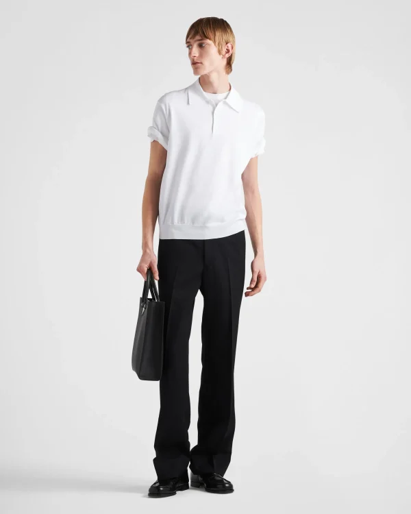 Knitwear*Prada Cotton polo shirt White