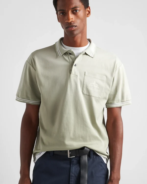 T-shirts And Polo Shirts*Prada Cotton polo shirt Agavegreen