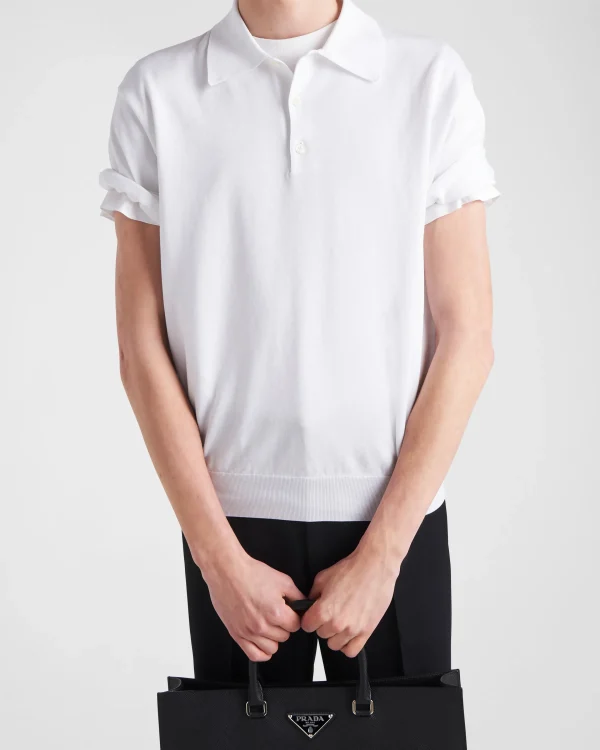 Knitwear*Prada Cotton polo shirt White