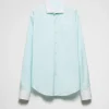 Shirts*Prada Cotton shirt Aqua/white