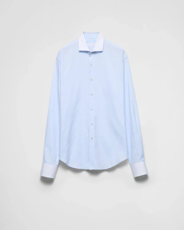 Shirts*Prada Cotton shirt Skyblue/white